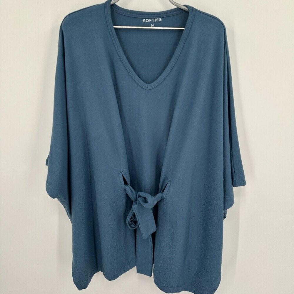 Softies Ultra-Dream Jersey Belted Shawl in Spring Lake Blue One Size NWOT NEW
